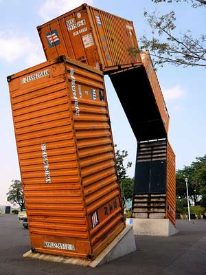 recycled art shipping container sculpture