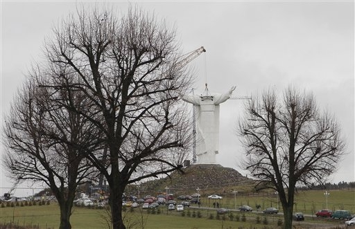 Giant Jesus Statue in Polish Town