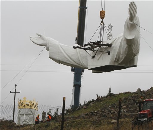 Giant Jesus Statue in Polish Town