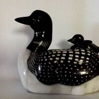 Ridding High (Loon and Baby) by Gerald Sandau - search and link Sculpture with SculptSite.com