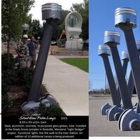 Hemi Piston Street Lamps- limited edition by Tj Aitken - search and link Sculpture with SculptSite.com