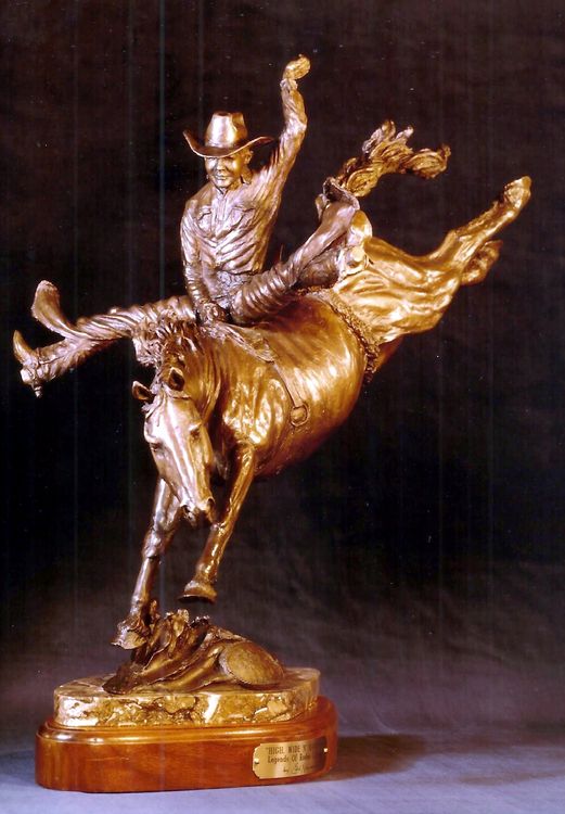 Legends of Rodeo - Eddy Akridge, High Wide and Handsome by Edd Hayes - search and link Sculpture with SculptSite.com