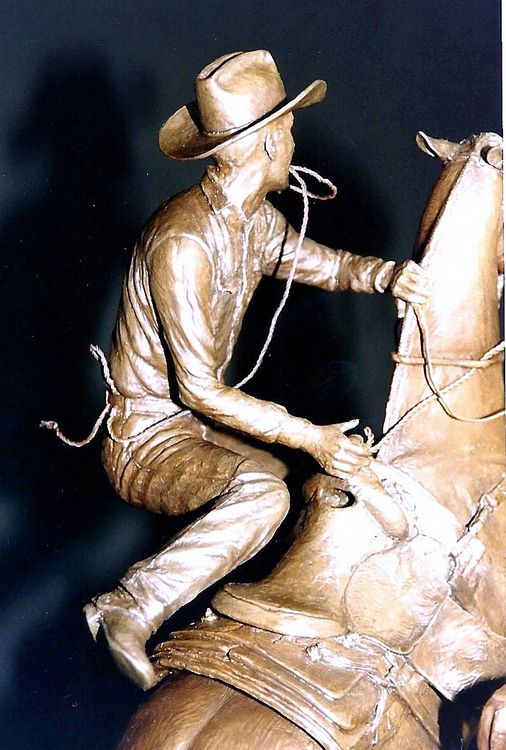 Legends of Rodeo - Dean Oliver, Dean of Ropers by Edd Hayes - search and link Sculpture with SculptSite.com