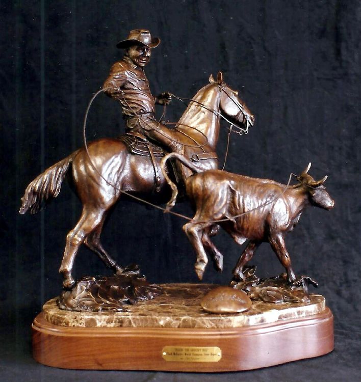 Legends of Rodeo - Clark McEntire, Paying the Grocery Bill by Edd Hayes - search and link Sculpture with SculptSite.com