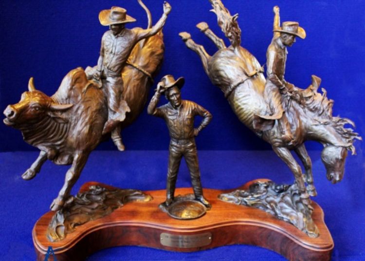 Legends of Rodeo - Jim Shoulders, All Around Champ by Edd Hayes - search and link Sculpture with SculptSite.com