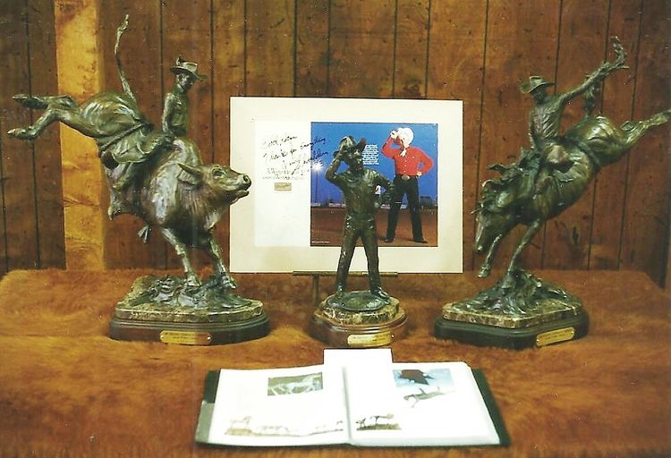 Legends of Rodeo - Jim Shoulders, All Around Champ by Edd Hayes - search and link Sculpture with SculptSite.com