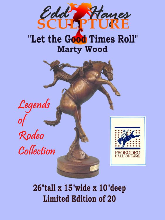 Legends of Rodeo - Marty Wood, Let the Good Times Roll by Edd Hayes - search and link Sculpture with SculptSite.com