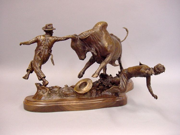 Legends of Rodeo - Kajun Kidd, Dancing with Danger by Edd Hayes - search and link Sculpture with SculptSite.com