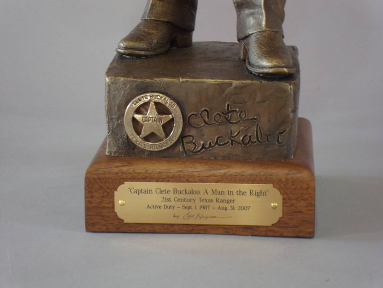 Texas Rangers legends, Capt. Clete Buckaloo by Edd Hayes - search and link Sculpture with SculptSite.com