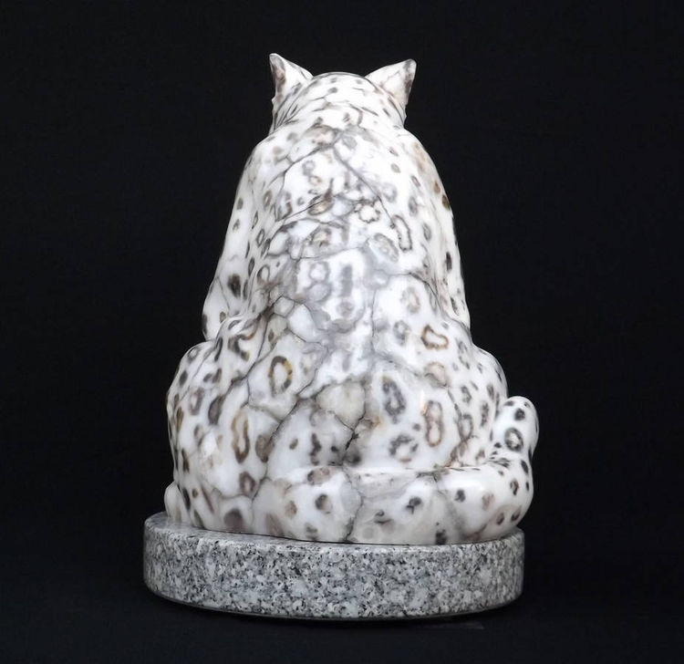 The Guardian (Snow Leopard and Kit) by Gerald Sandau - search and link Sculpture with SculptSite.com