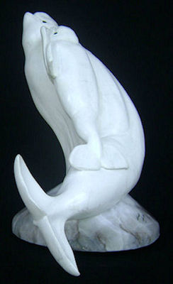 Free Ride (Baluga Whale and Calf) by Gerald Sandau - search and link Sculpture with SculptSite.com