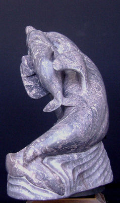 First Breath (Dolphin and Pup) by Gerald Sandau - search and link Sculpture with SculptSite.com