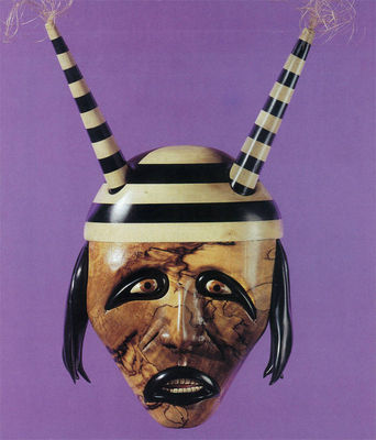 Kachina Clown Mask by Larry Lefner - search and link Sculpture with SculptSite.com