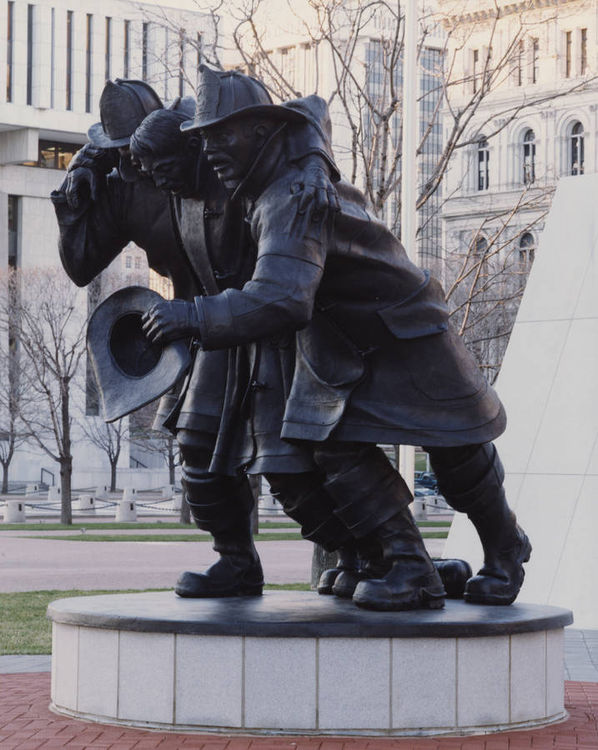 New York State Fallen FirefightersMemorial by Robert Eccleston - search and link Sculpture with SculptSite.com