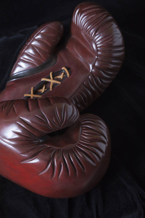 Boxing Gloves bronze by Robin Antar - search and link Sculpture with SculptSite.com