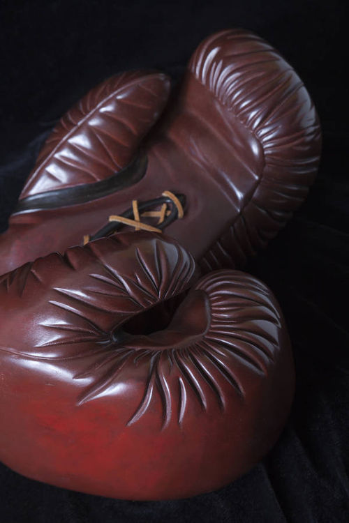 Boxing Gloves bronze by Robin Antar - search and link Sculpture with SculptSite.com