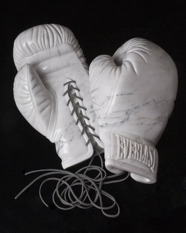 Boxing Gloves marble by Robin Antar - search and link Sculpture with SculptSite.com