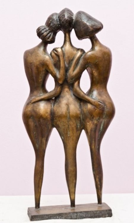 ..Three friends 1999year.bronza..56x28x16sm. by Zakir Ahmedov - search and link Sculpture with SculptSite.com