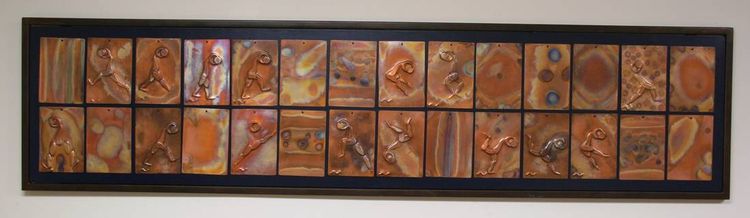 14 piece Copper Tiles by Barry W. Sheehan - search and link Sculpture with SculptSite.com