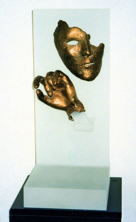 Mask and Hand by Debora Solomon - search and link Sculpture with SculptSite.com