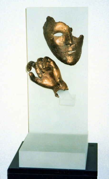 Mask and Hand by Debora Solomon - search and link Sculpture with SculptSite.com