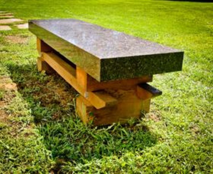 Granite Wood Bench I by Gilbert Boro - search and link Sculpture with SculptSite.com