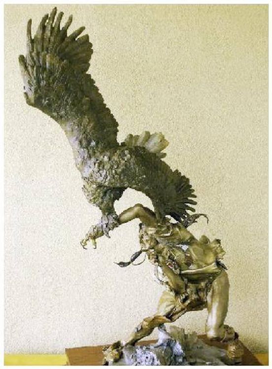 The Shoshone Eagle Catcher by Michael Boyett - search and link Sculpture with SculptSite.com