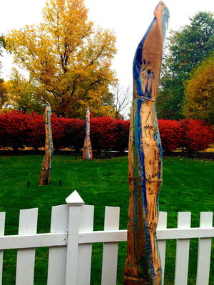 Flame Columns by Carol Fleming - search and link Sculpture with SculptSite.com