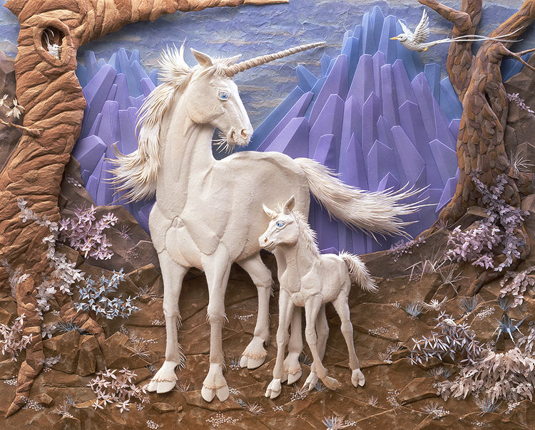 Secret Mountain Hiding Place of the Unicorn by Ray Besserdin - search and link Sculpture with SculptSite.com