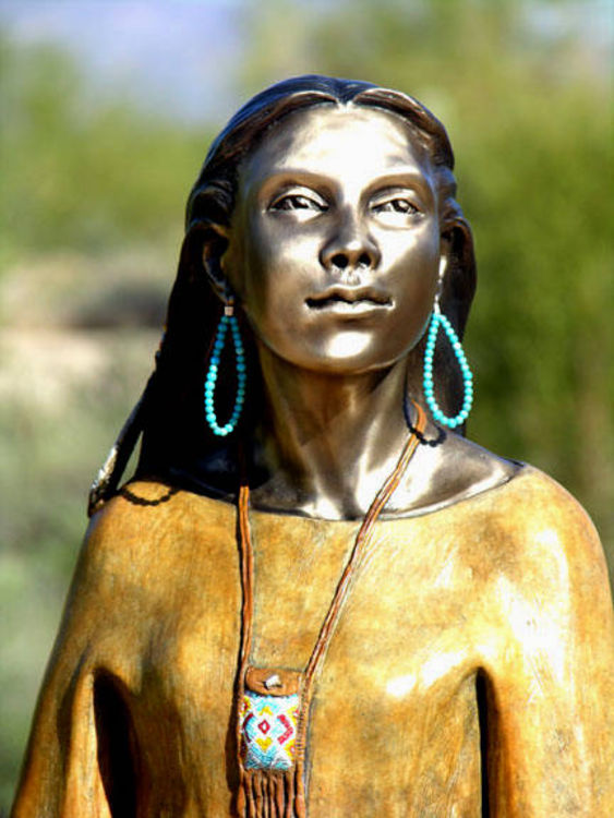 DAUGHTER WHO WALKS WITH WOLVES by J. Anne Butler - search and link Sculpture with SculptSite.com