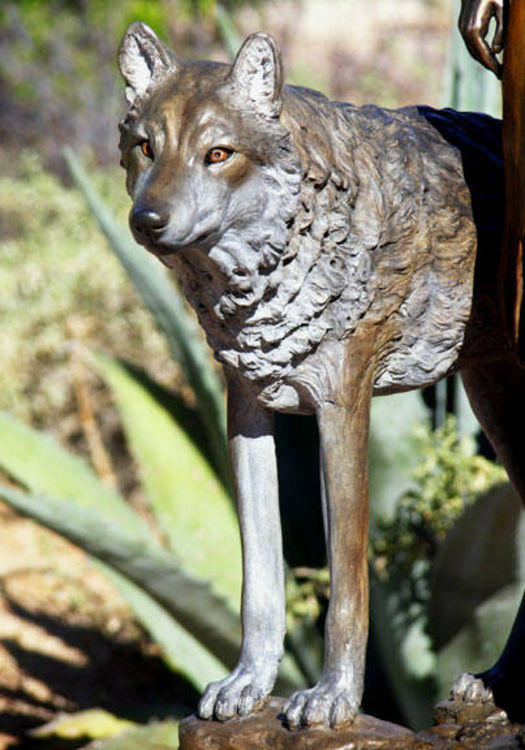 DAUGHTER WHO WALKS WITH WOLVES by J. Anne Butler - search and link Sculpture with SculptSite.com