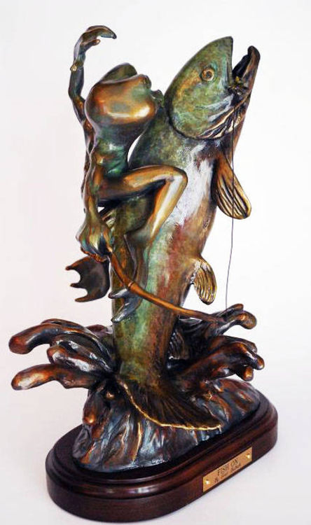 Fish On! by Scott Bullock - search and link Sculpture with SculptSite.com