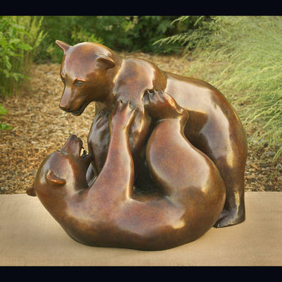Cubs At Play by Sarah Mayer - search and link Sculpture with SculptSite.com