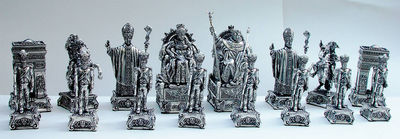 Tigrani Napoleon silver chess set by Tigran Sarkisyan - search and link Sculpture with SculptSite.com