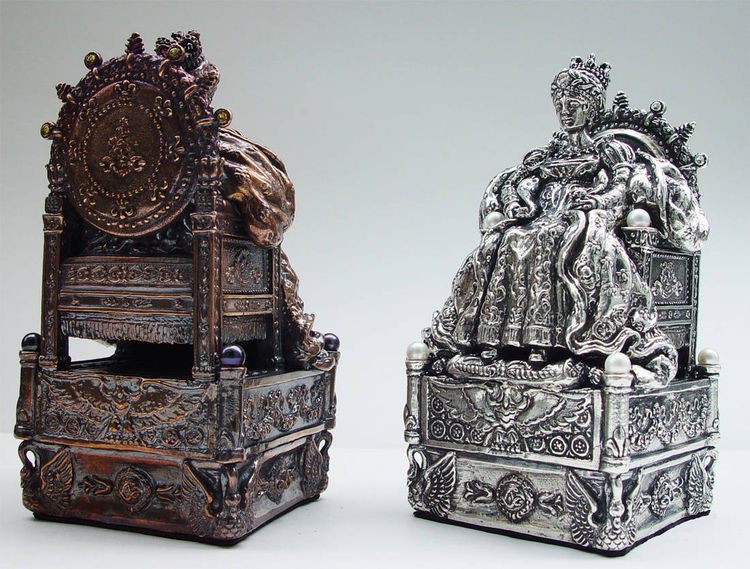 Tigrani Napoleon silver chess set by Tigran Sarkisyan - search and link Sculpture with SculptSite.com