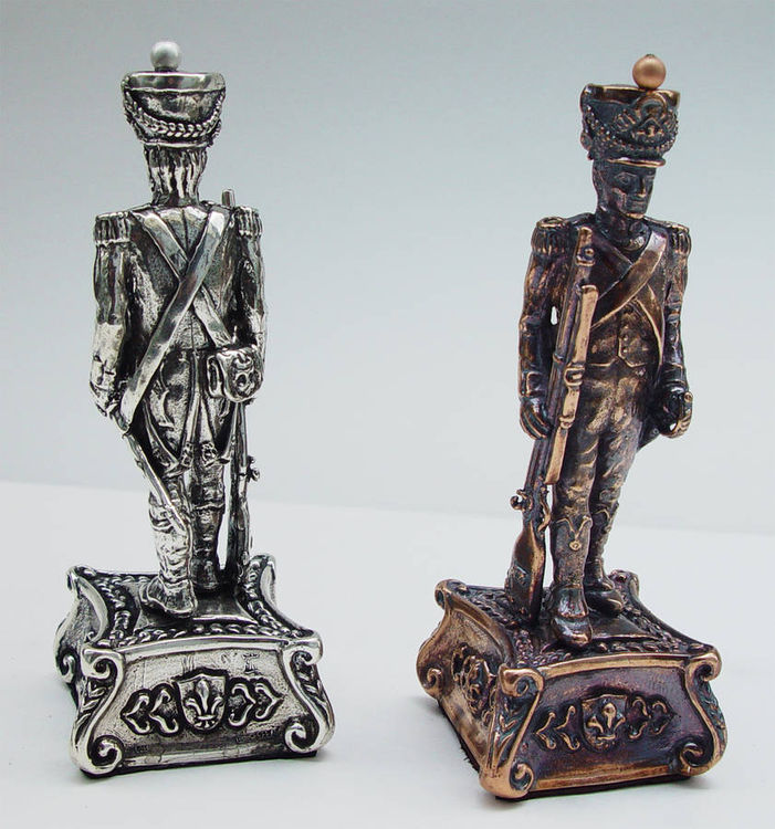 Tigrani Napoleon silver chess set by Tigran Sarkisyan - search and link Sculpture with SculptSite.com