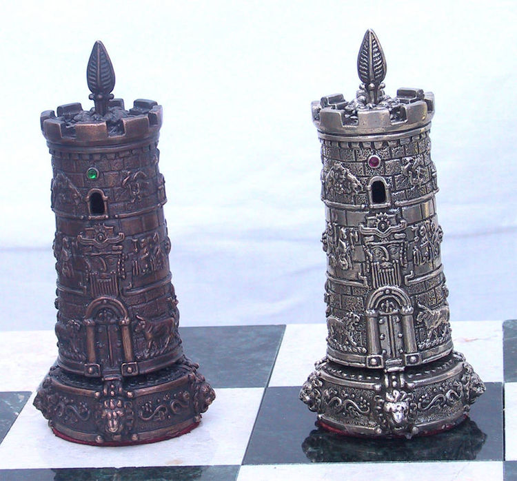 Armenian Historical  Silver Chess  Set by Tigran Sarkisyan - search and link Sculpture with SculptSite.com